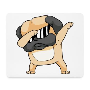 Dabbing Dab Pug Chiens - Tapis de souris (format paysage) - blanc - Devant