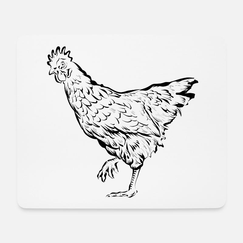 Huhn Hühner Henne - Mousepad (Querformat) - Weiß