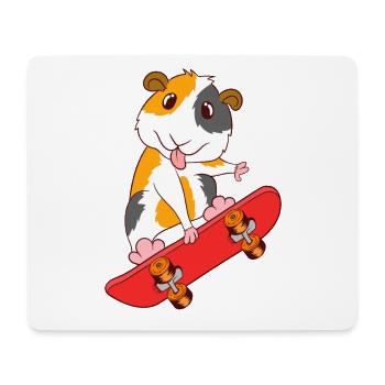 Skateboard Guinée Cochon Skate Sur T-shirt Design - Tapis de souris (format paysage) - blanc - Devant