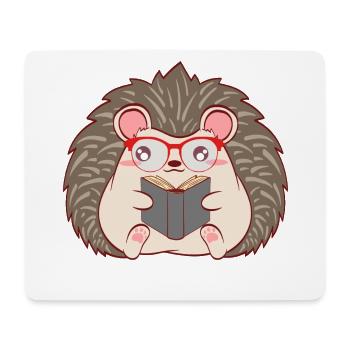 Igel "Reader" Weihnachten Design für Studenten - Mousepad (Querformat) - Weiß - Vorne