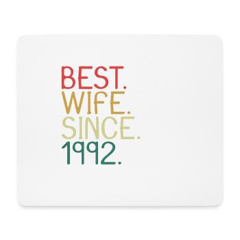 Meilleure épouse depuis 1992 - Anniversaire de mariage - Tapis de souris (format paysage) - blanc - Devant