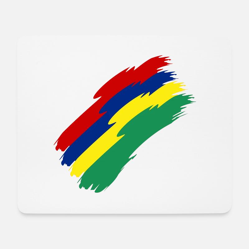Mauritius Fahne Farben - Mousepad (Querformat) - Weiß