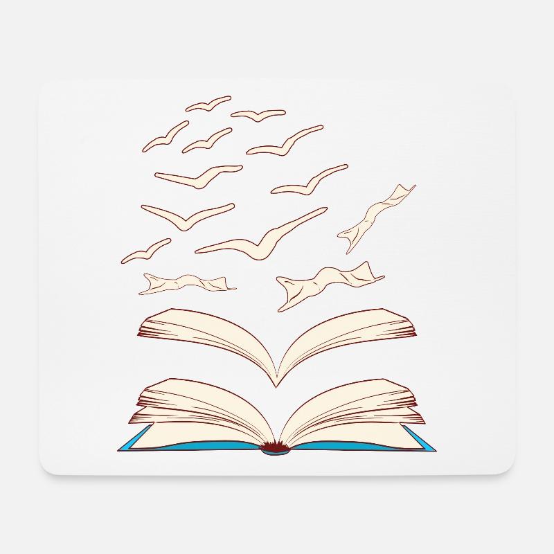 Bird Library Books Flying For Amazing People - Mousepad (Querformat) - Weiß