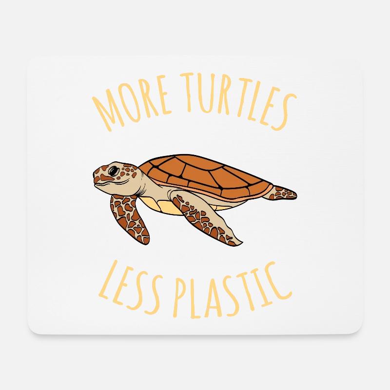 More Turtles Less Plastic Mother Earth - Mousepad (Querformat) - Weiß