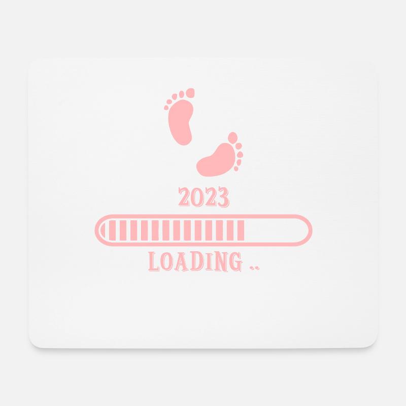 Baby 2023 laden - Mousepad (Querformat) - Weiß