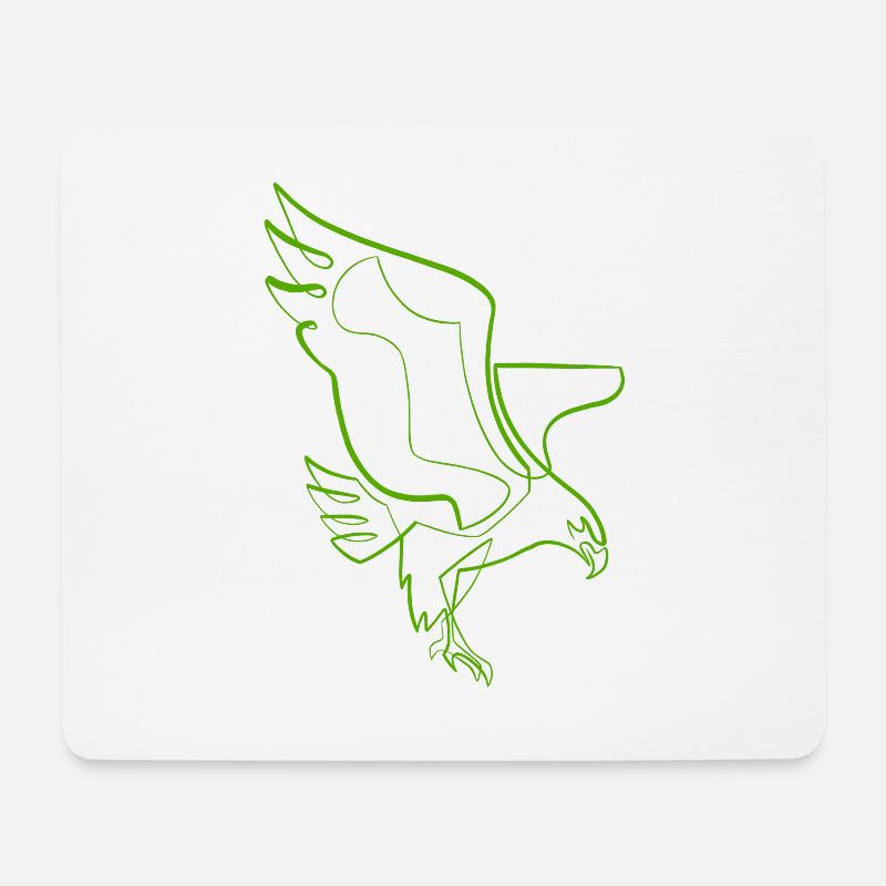 Eagle einzeilig / einzeilig - Mousepad (Querformat) - Weiß