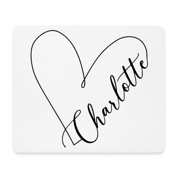 Charlotte Name Heart Line - Mouse Pad (horizontal) - white - Front