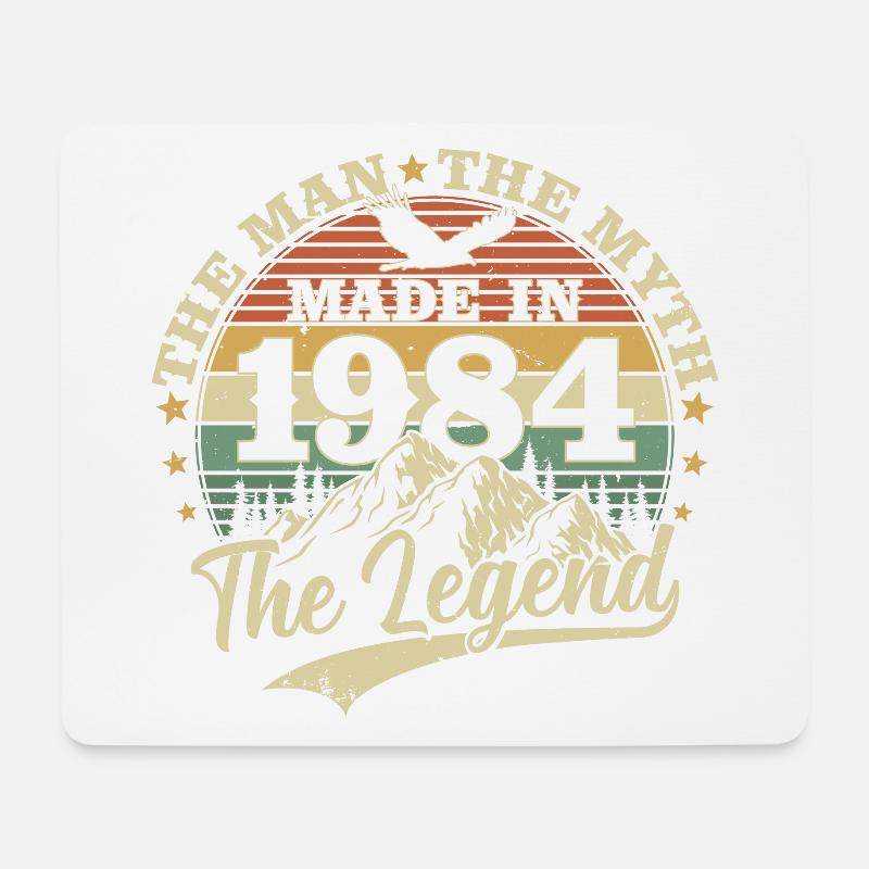 Jahrgang 1984 geboren Mann Mythos Legende - Mousepad (Querformat) - Weiß