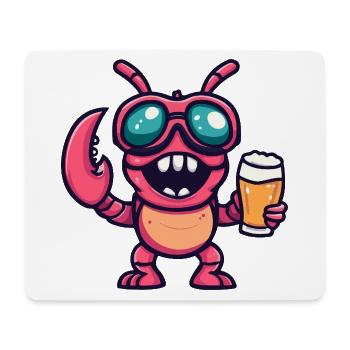 Hummer Krebs Apres Ski Bier Comic - Mousepad (Querformat) - Weiß - Vorne
