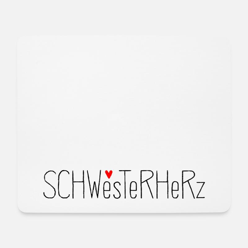 Label Schwesterherz - Mousepad (Querformat) - Weiß