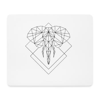 Polygone Eléphant - Tapis de souris (format paysage) - blanc - Devant