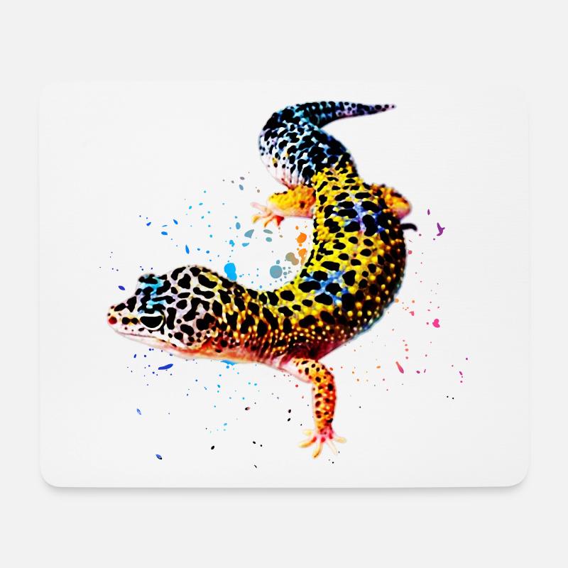 Leopard Gecko Reptilienhalter Eidechse Aquarell - Mousepad (Querformat) - Weiß