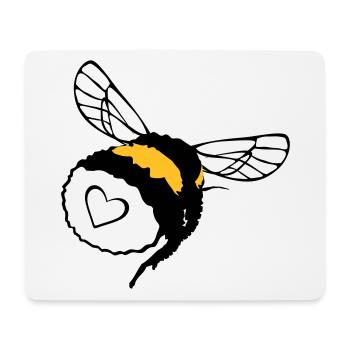 Hummel mit Herz, Pelz und Gebrumm - Mousepad (Querformat) - Weiß - Vorne