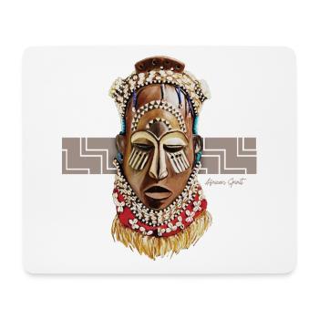 African mask, Benin - Mouse Pad (horizontal) - white - Front