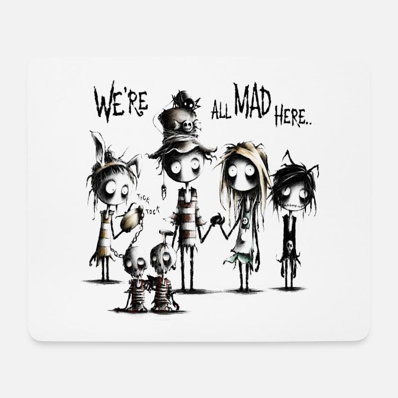 we are all mad here 1 - Mousepad (Querformat) - Weiß