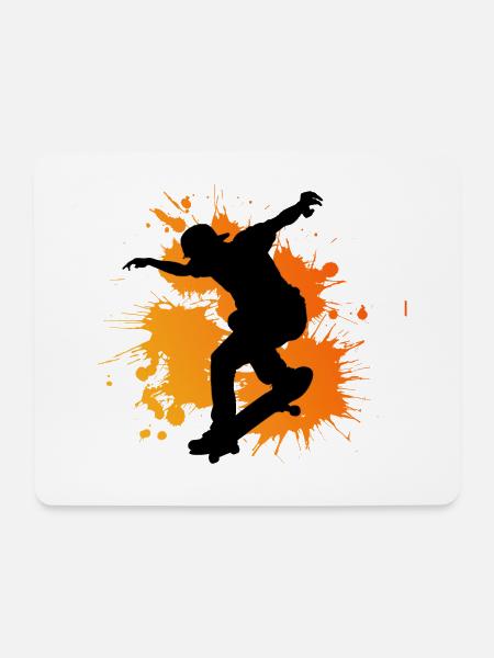 Skateboard Freestyle - Mousepad (Querformat) - Weiß