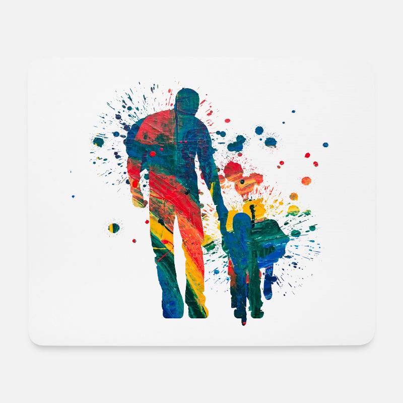 Vater und Tochter - Mousepad (Querformat) - Weiß