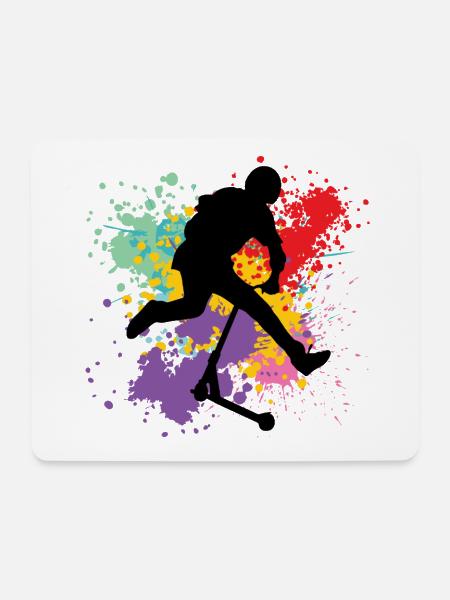 Freestyle-Roller - Mousepad (Querformat) - Weiß