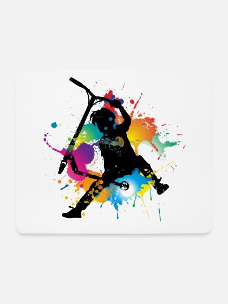 Freestyle Roller - Mousepad (Querformat) - Weiß