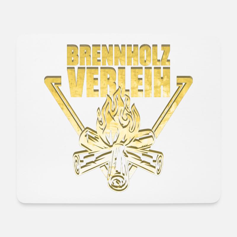 Brennholz Verleih Gold - Mousepad (Querformat) - Weiß