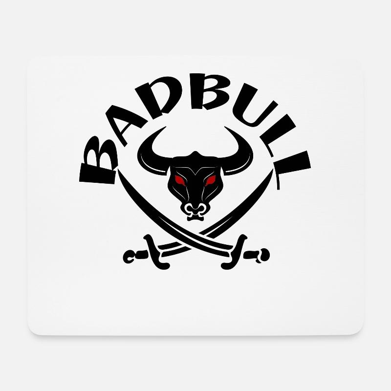 Bad Bull - böser Stier - Mousepad (Querformat) - Weiß