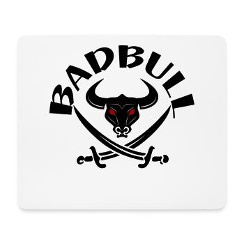 Dunkler Stierkopf-Logo mit roten Augen - Mousepad (Querformat) - Weiß - Vorne