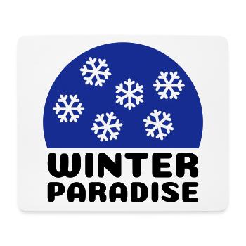 Winter paradise (Himmelsgewölbe, Schneeflocken) - Mousepad (Querformat) - Weiß - Vorne