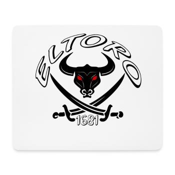 Dark bull's head with red eyes - Mouse Pad (horizontal) - white - Front