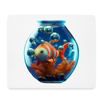 Goldfish in a fishbowl - Mouse Pad (horizontal) - white - Front