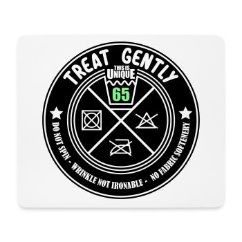 Schonend behandeln Unikat ist 65 | Farben änderbar - Mousepad (Querformat) - Weiß - Vorne