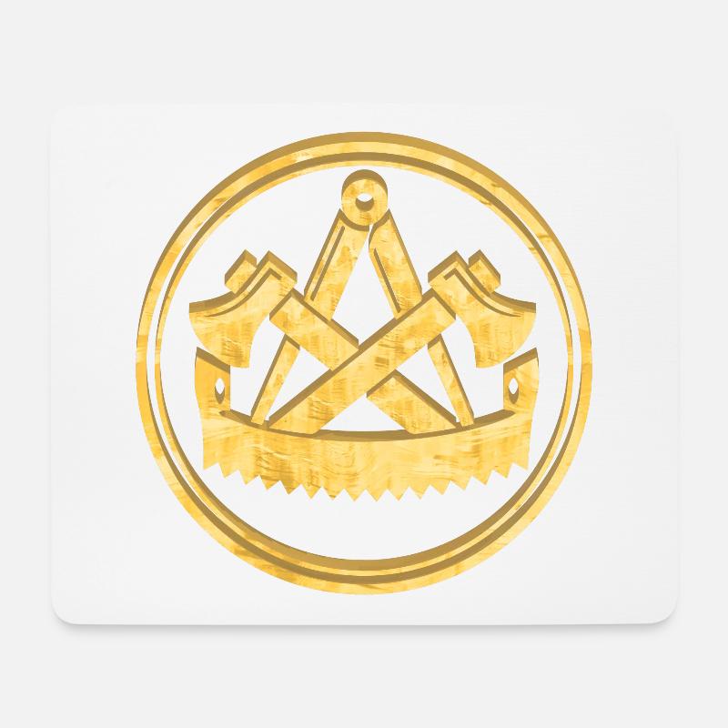 Zimmermann Zimmerer Zunft Logo Wappen Gold - Mousepad (Querformat) - Weiß