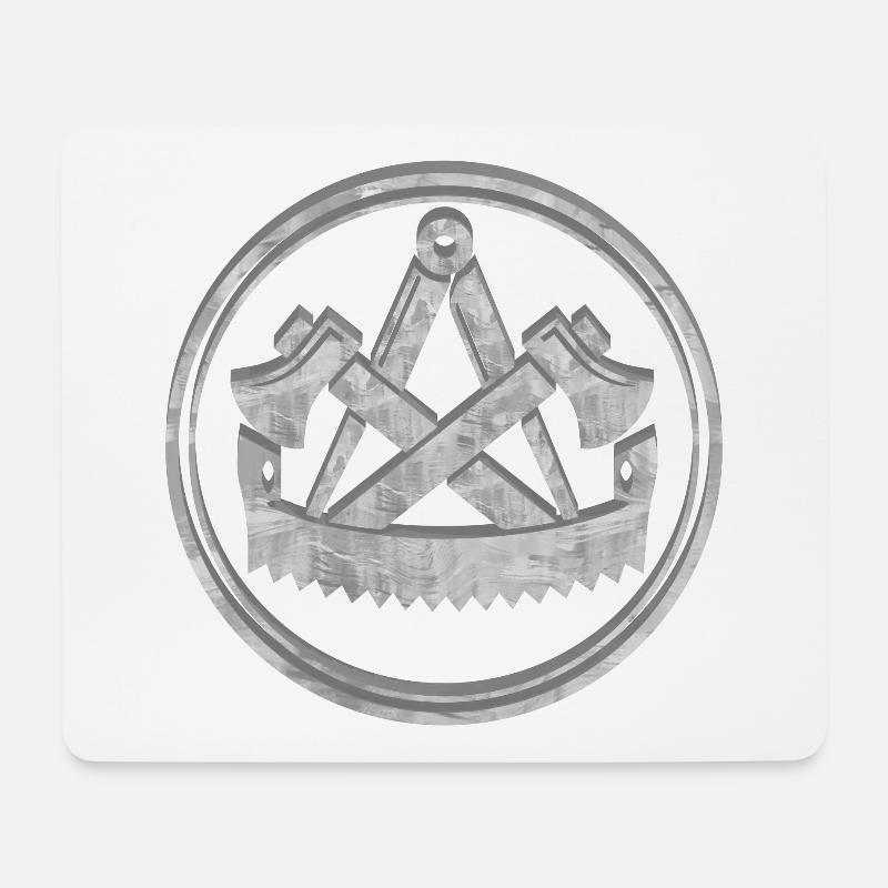 Zimmermann Zimmerer Zunft Logo Wappen Silber - Mousepad (Querformat) - Weiß