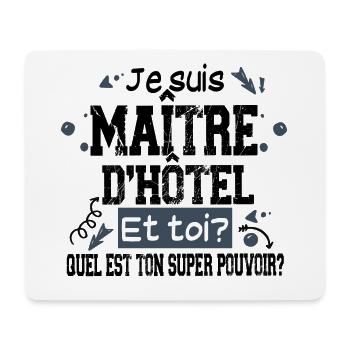 Maître d'hôtel Super Pouvoir Métier Cadeau Humour - Tapis de souris (format paysage) - blanc - Devant