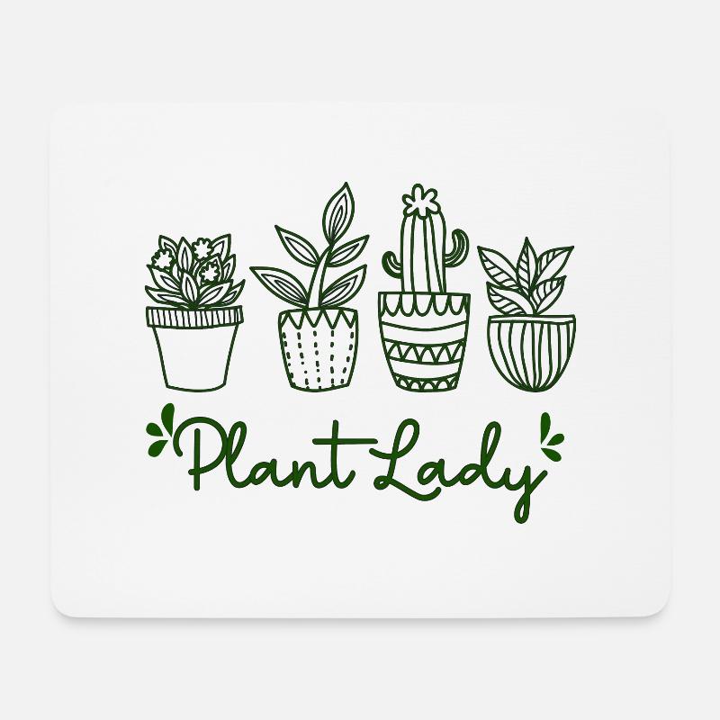 Plant Lady, Plant Lady, Gartenarbeit, Pflanzenmutter - Mousepad (Querformat) - Weiß