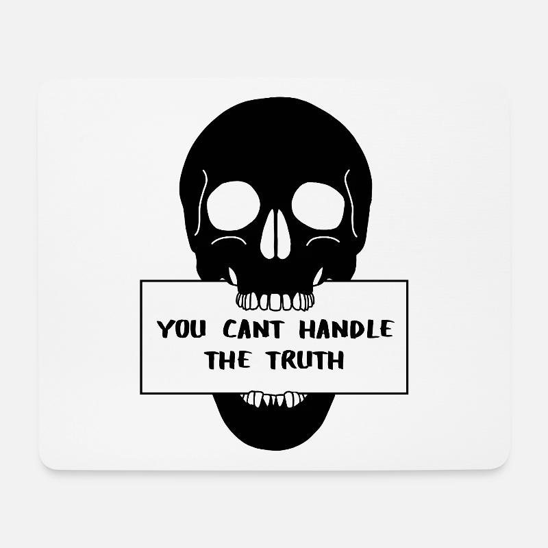 Skull skull with shield - Mouse Pad (horizontal) - white