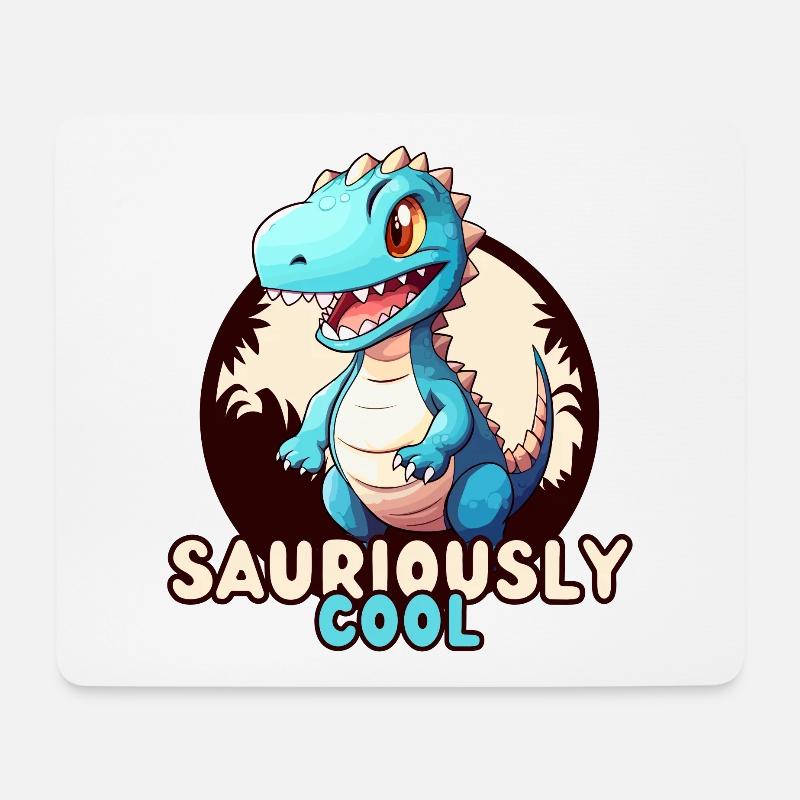Dinosaur - SAURIOUSLY Cool - Mouse Pad (horizontal) - white