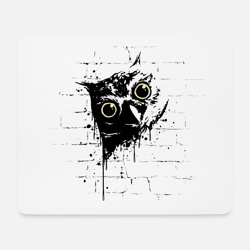 Lustig lässige Street Art Eule Cool urbaner Kauz - Mousepad (Querformat) - Weiß