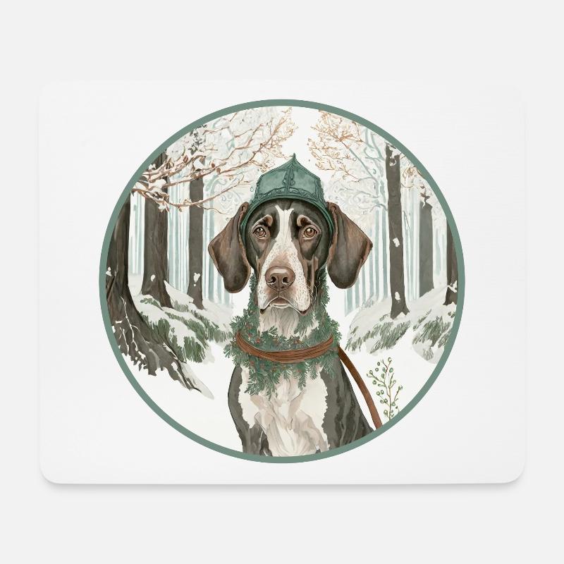 Jagdhund - Mousepad (Querformat) - Weiß
