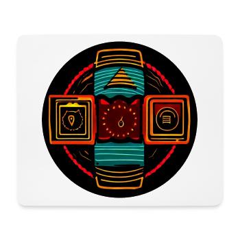 Neon Geometric Icons - Native Freestyle - Tapis de souris (format paysage) - blanc - Devant