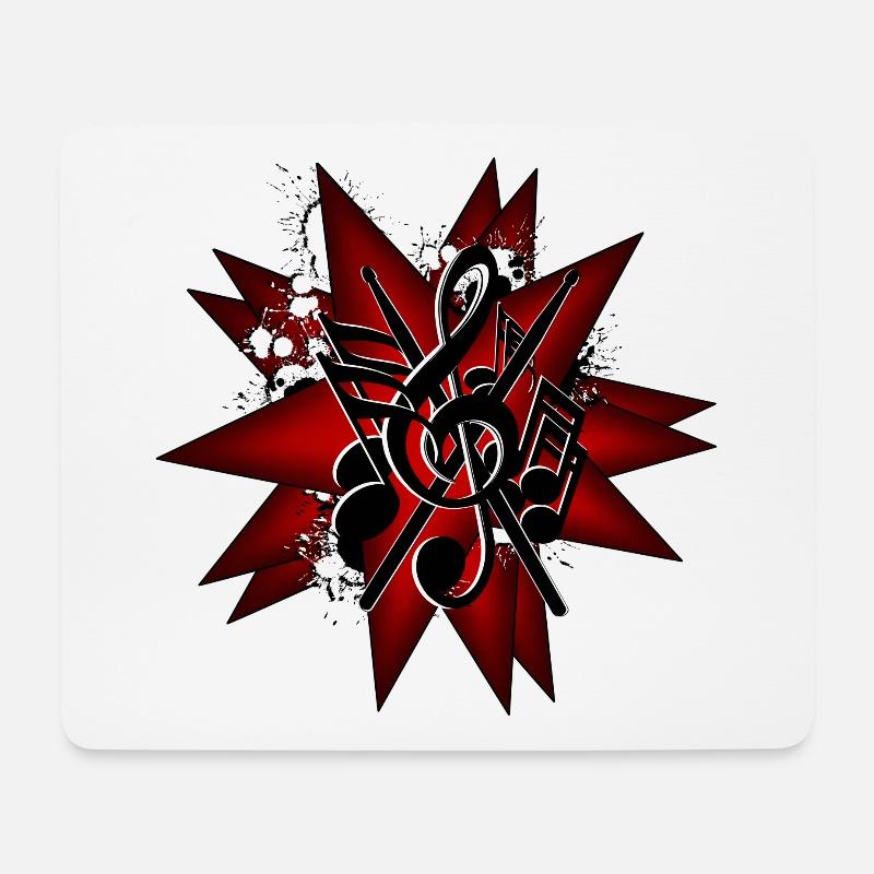 Schlagzeuger Sterne - Mousepad (Querformat) - Weiß