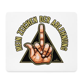 "Mein Zeichen der Ablehnung" (Mittelfinger) - Mousepad (Querformat) - Weiß - Vorne