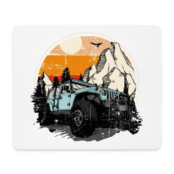 Sunset Trails Jeep in Pines - Mouse Pad (horizontal) - white - Front