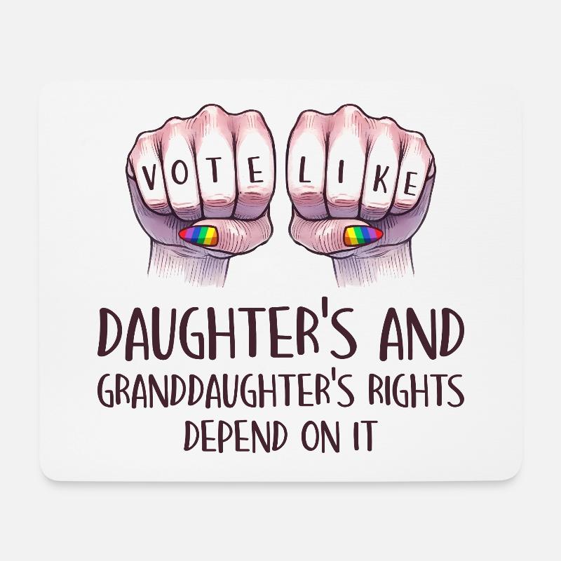 Oma Feminismus Kleines Mädchen Oma - Mousepad (Querformat) - Weiß