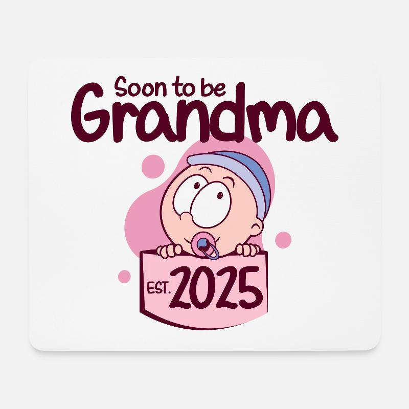 Beförderung zur Oma 2025 Baldige Oma - Mousepad (Querformat) - Weiß