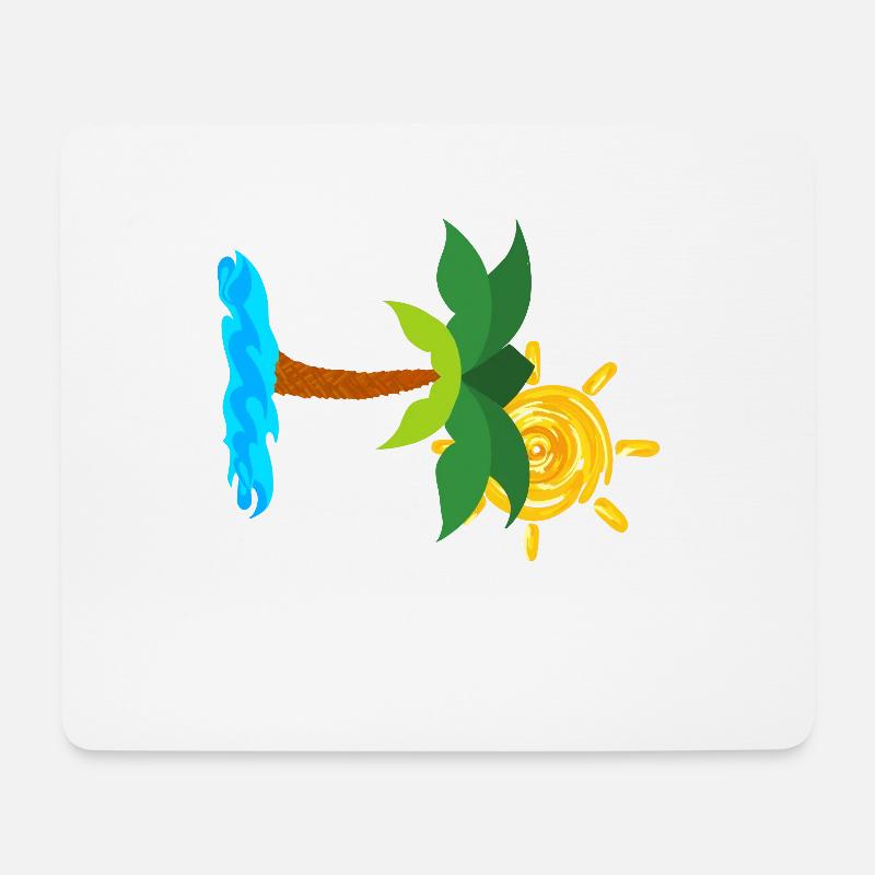 Palme - Mousepad (Querformat) - Weiß