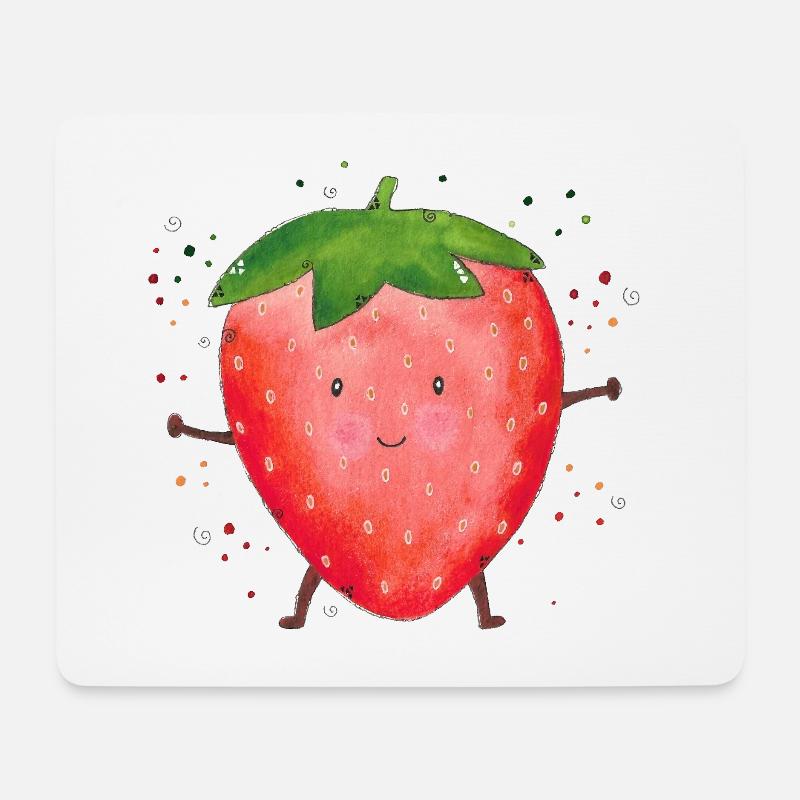 Erdbeere Strawberry Früchte - Mousepad (Querformat) - Weiß
