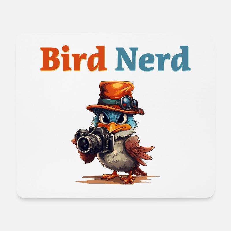 "Bird Nerd" - Spruch - Motto - Hobby - Mousepad (Querformat) - Weiß
