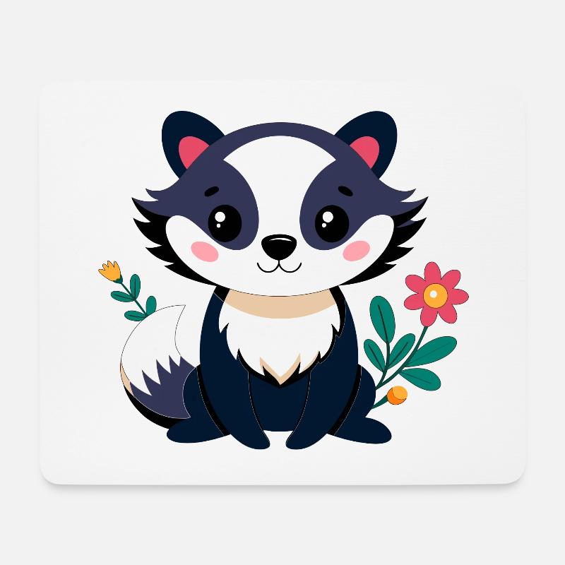 Süßer kleiner Dachs - Mousepad (Querformat) - Weiß