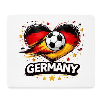 Germany Love – Heart Football Design 2026 - Mousepad (Querformat) - Weiß - Vorne