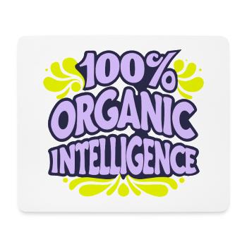 100 % organische Intelligenz, keine KI - Mousepad (Querformat) - Weiß - Vorne